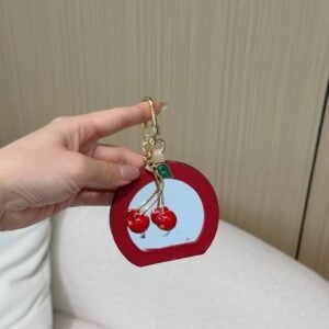 Lulu red cherry mirror bag charm
